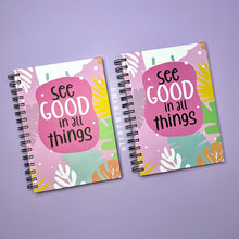 Load image into Gallery viewer, Quote Spiral Diary - See Good in all Things - Tinyminymo

