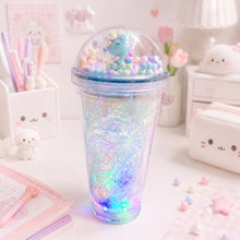 Load image into Gallery viewer, Blue Color Glittery Tumbler with LED Light - Tinyminymo
