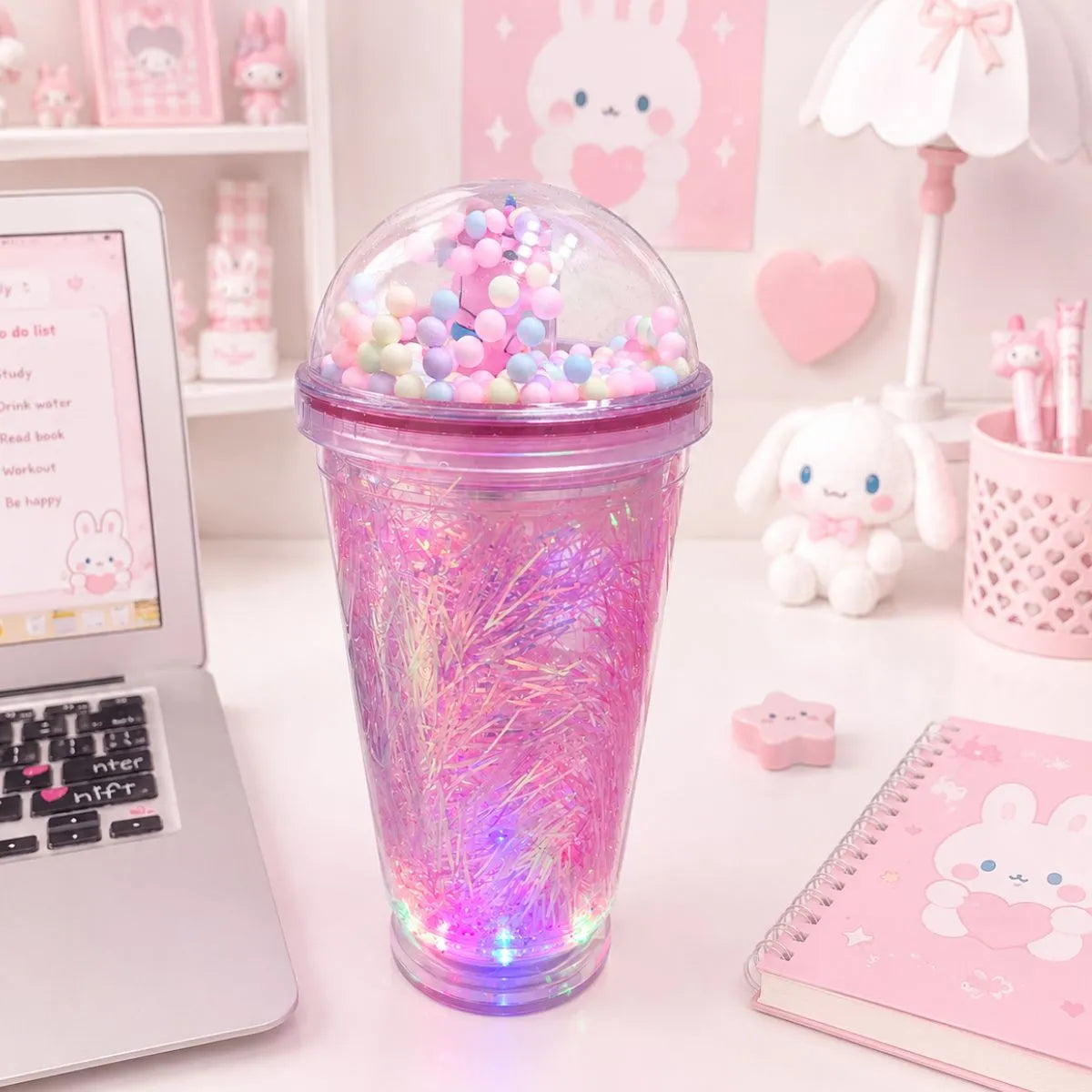 Pink Sipper with LED Light - Tinyminymo