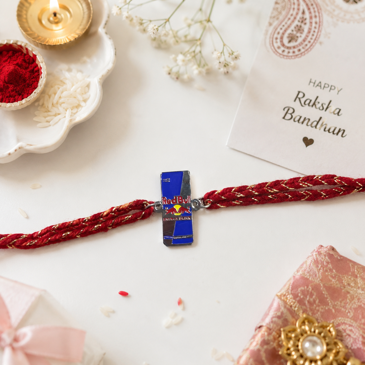Red Bull Metal Rakhi - Tinyminymo 
