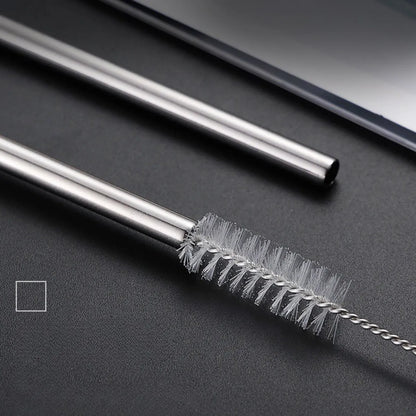 Two Metal Straws and a Cleaning Brush - Tinyminymo