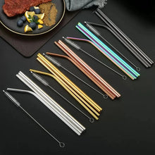 Load image into Gallery viewer, Seven Colors of Reusable Metal Straw - Tinyminymo
