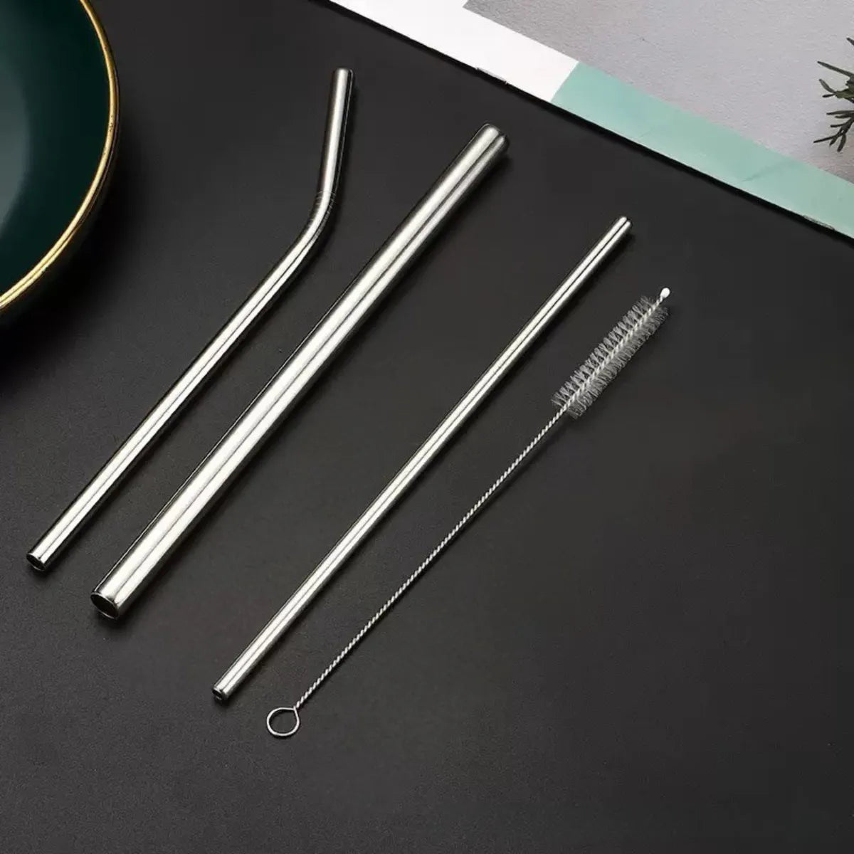 Silver Color Metal Straw Set - Tinyminymo