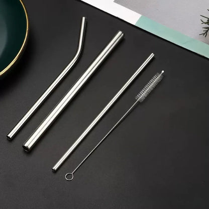 Silver Color Metal Straw Set - Tinyminymo