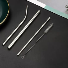 Load image into Gallery viewer, Silver Color Metal Straw Set - Tinyminymo
