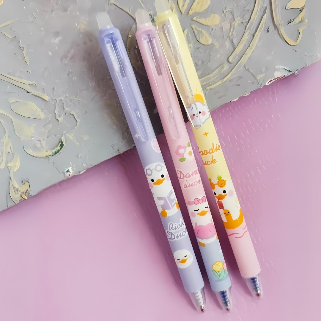 Rich Duck Erasable Gel Pen Set - TInyminymo