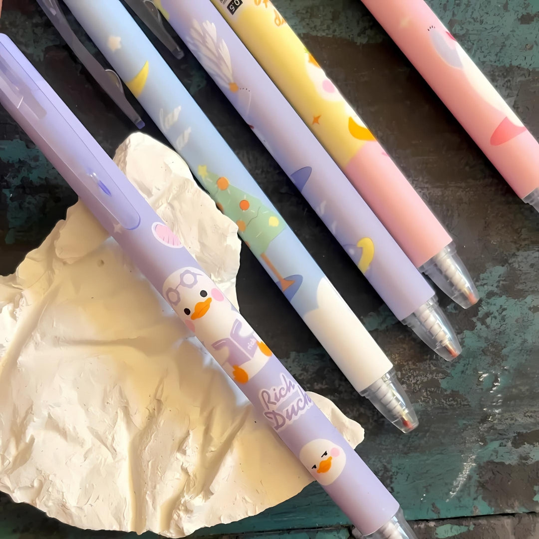Rich Duck Erasable Gel Pen Set - TInyminymo