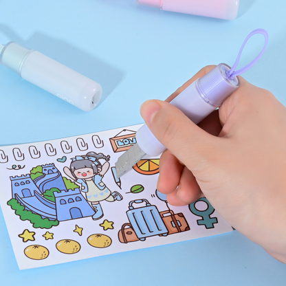 Purple Rotating Paper Cutter Held by a Hand - Tinyminymo