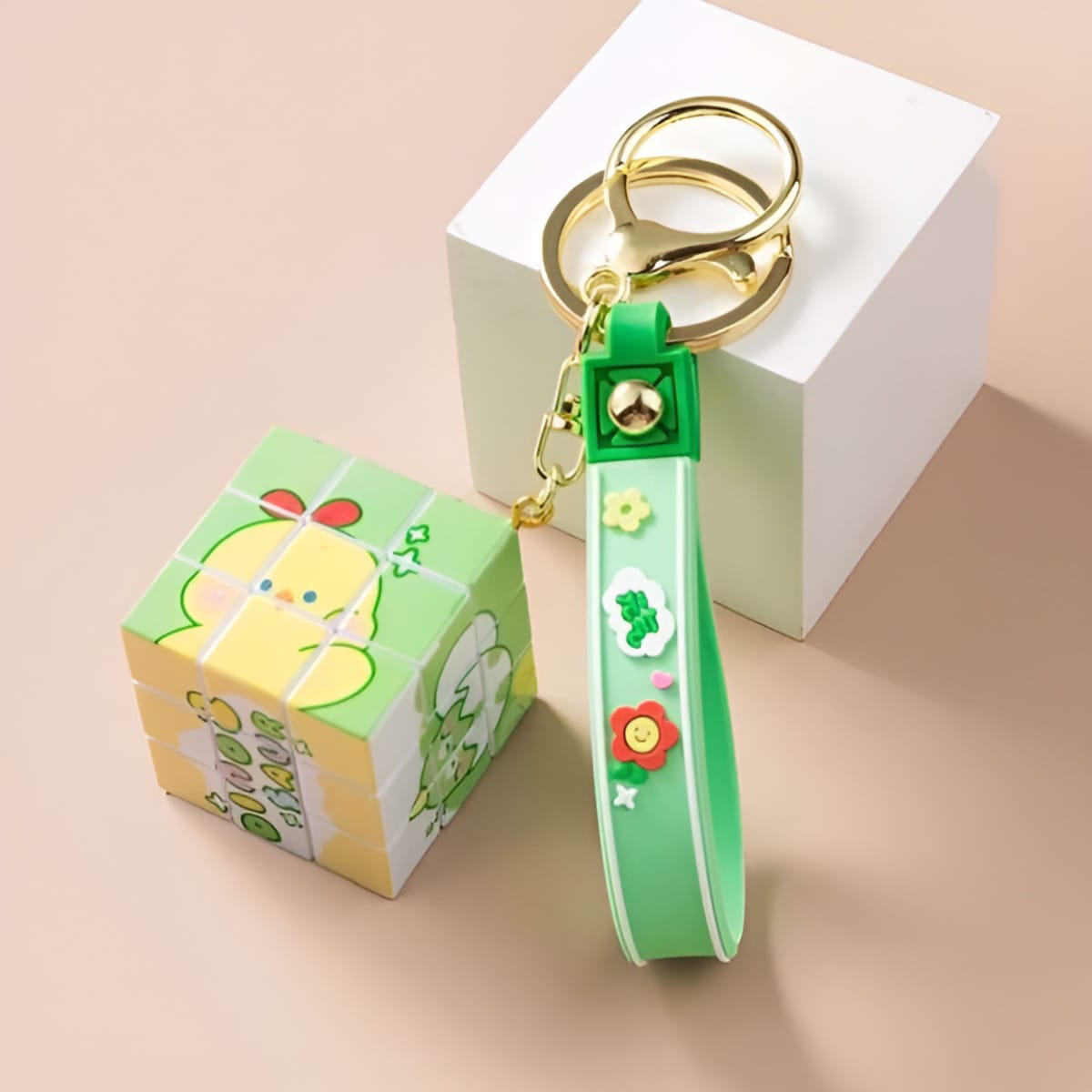 Rubik Cube Kawaii 3D keychain - Tinyminymo