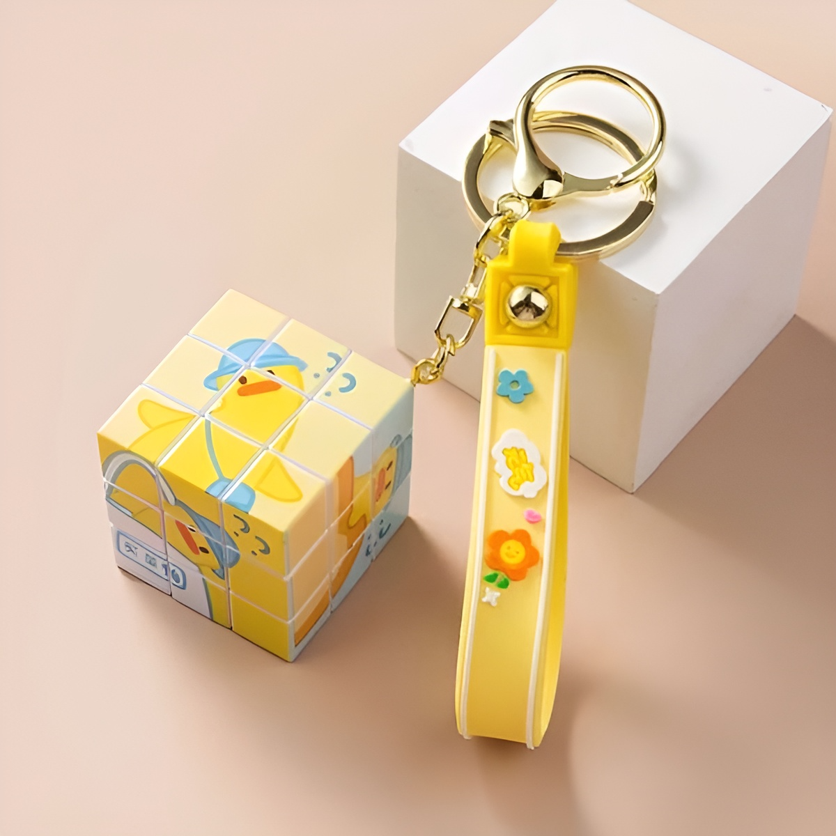 Rubik Cube Kawaii 3D keychain - Tinyminymo