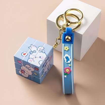 Rubik Cube Kawaii 3D keychain - Tinyminymo