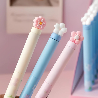 Three Sakura Gel Pen on a pink background - Tinyminymo