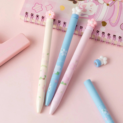 Three Sakura Gel Pen on a Pink background - Tinyminymo