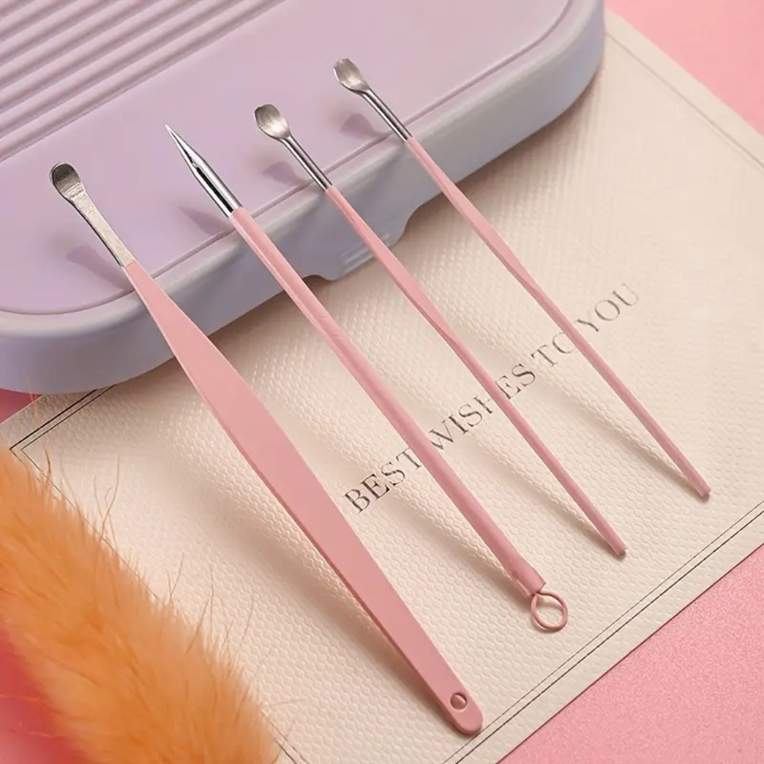 Set of Pink Tweezers with Silver Tips - Tinyminymo