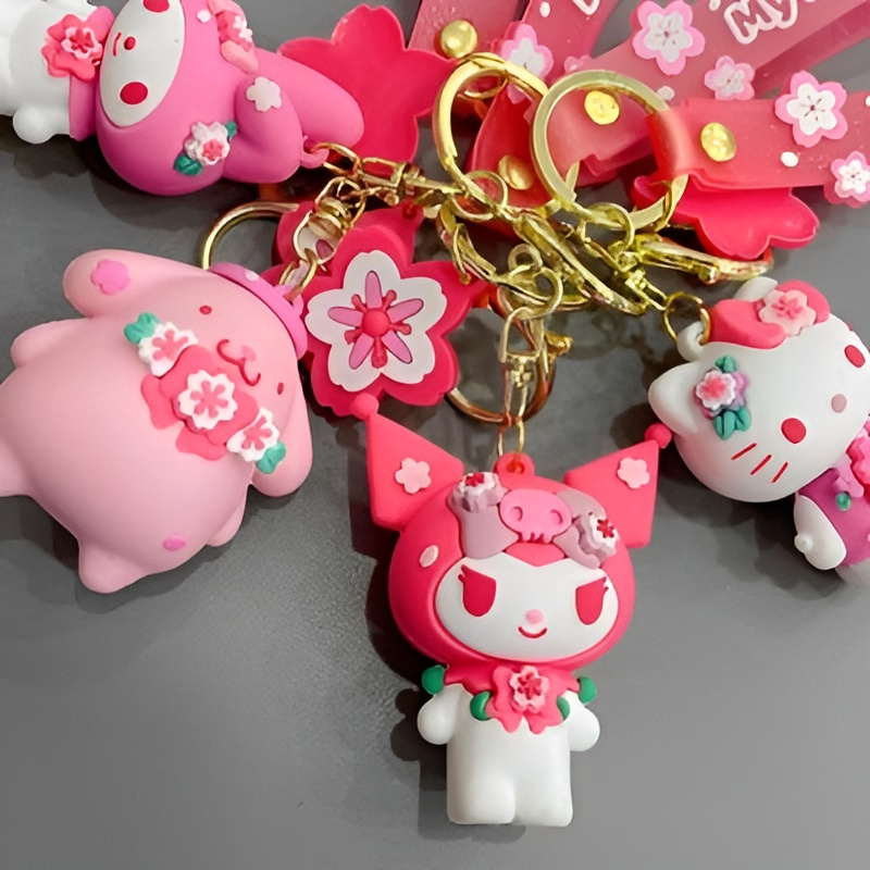 Sanrio in Sakura World 3D Keychain - Tinyminymo