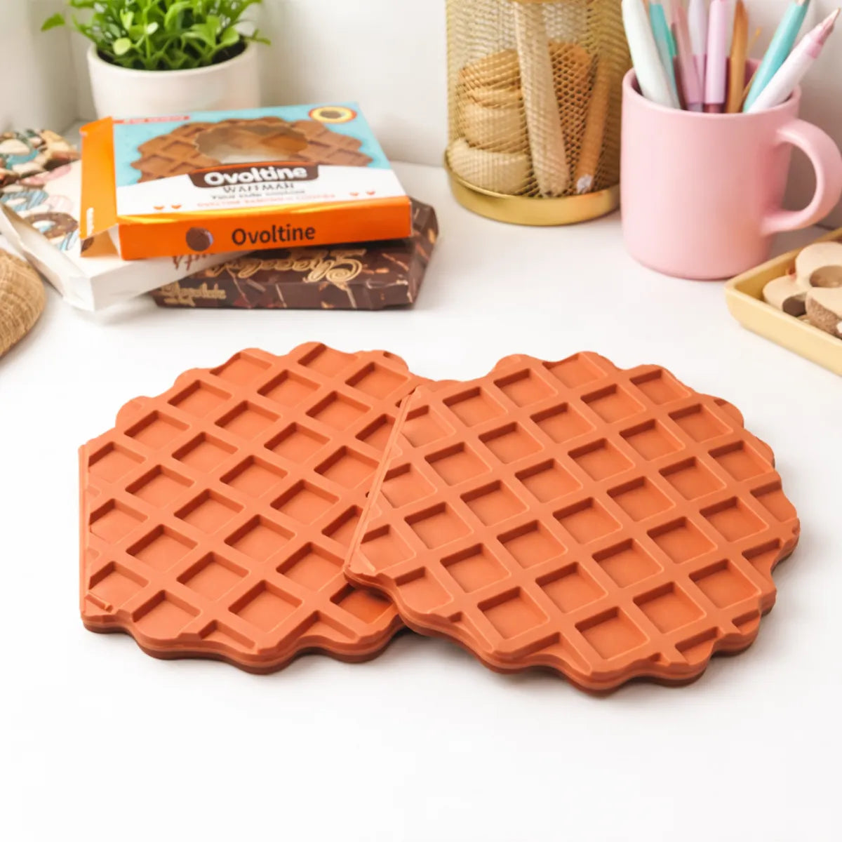 Two Waffle Cookie Shaped Memopads - Tinyminymo