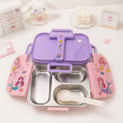 Mermaid Theme Stainless Steel Lunch Box - Tinyminymo