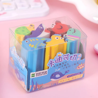 Sea Animal Long Eraser Set of 6 - Tinyminymo