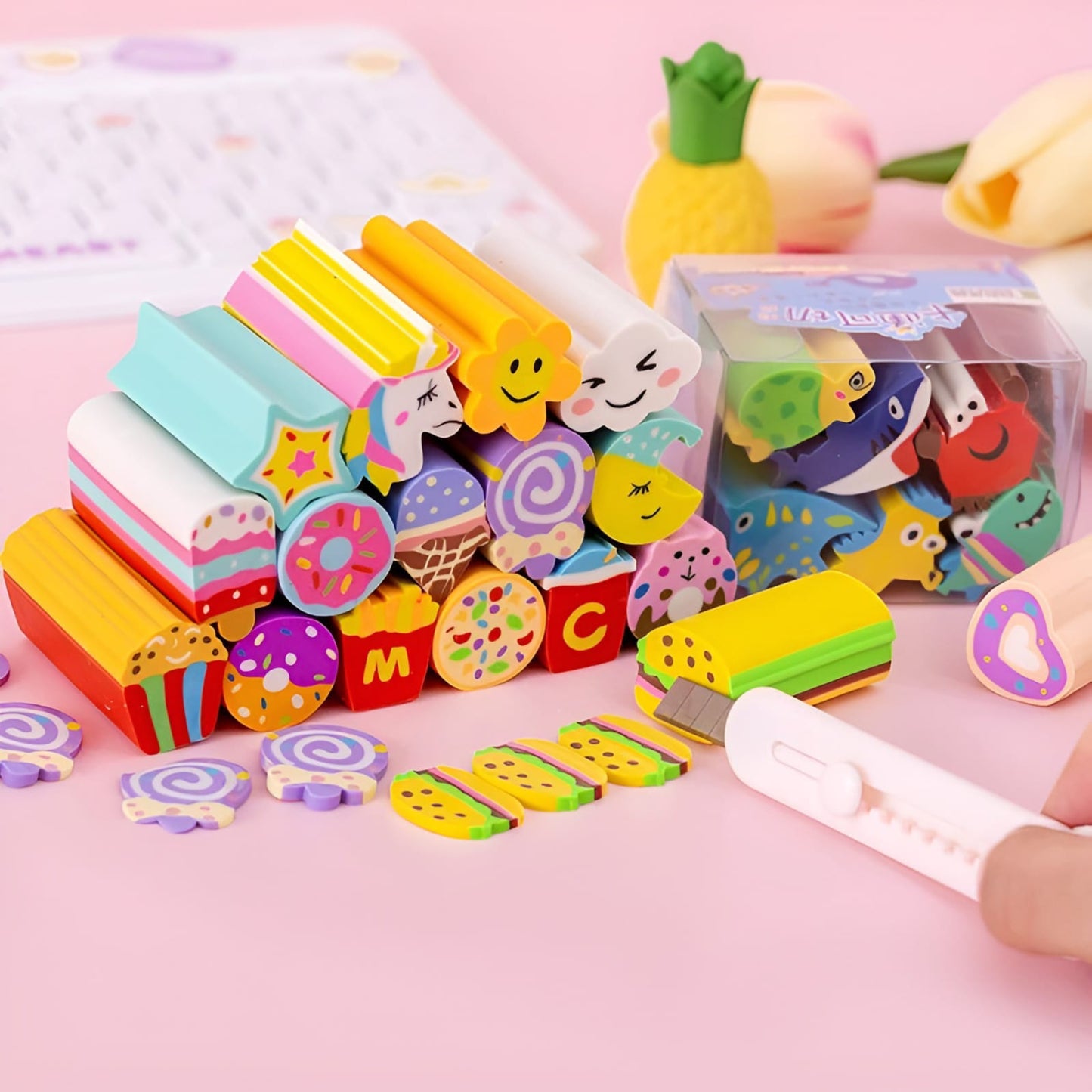 Sea Animal Long Eraser Set of 6 - Tinyminymo
