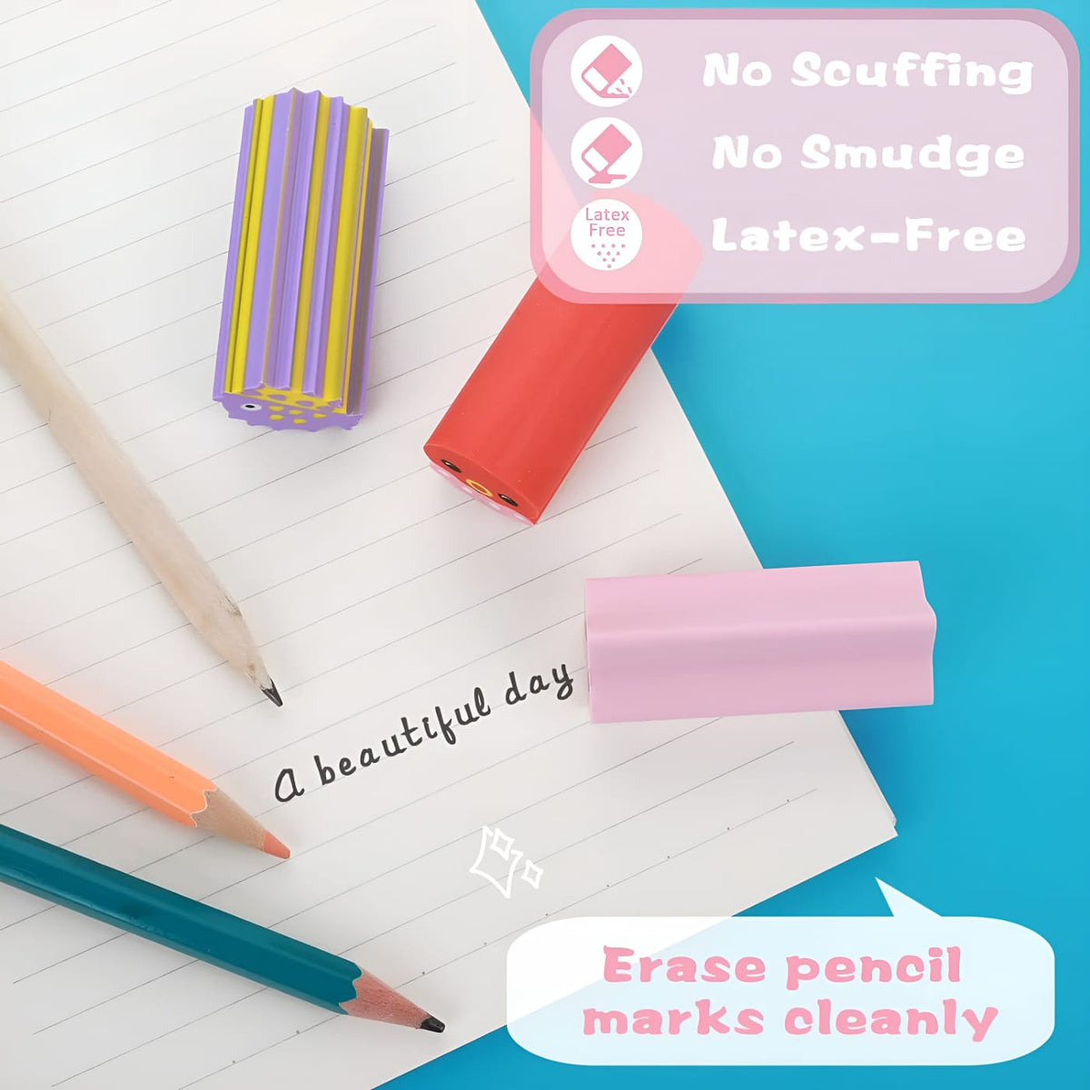 Sea Animal Long Eraser Set of 6 - Tinyminymo
