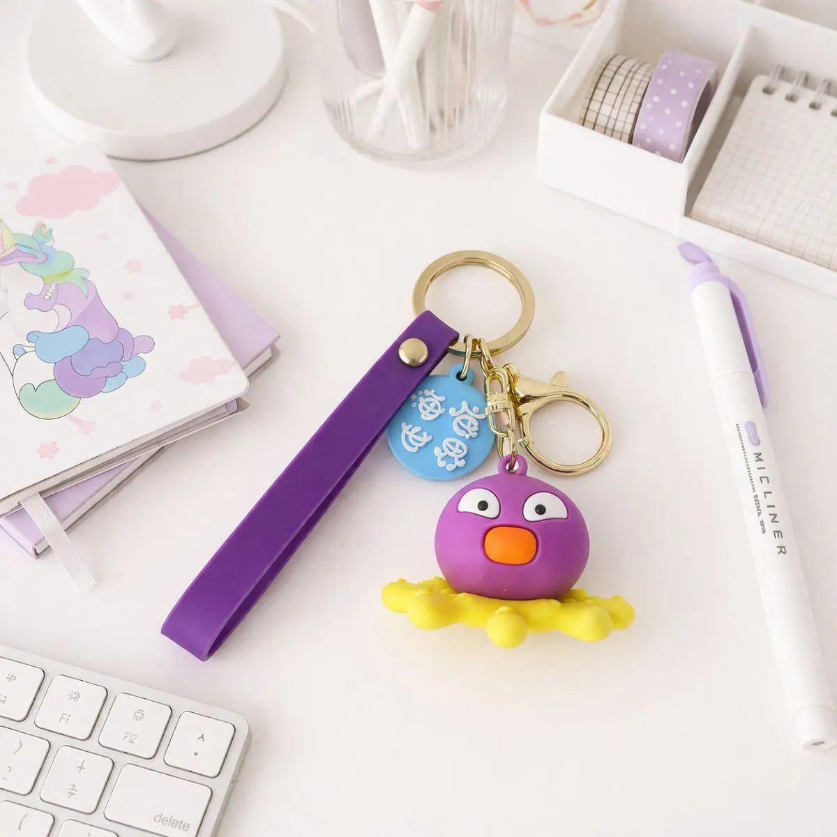 Octopus Design Silicone Keychain - Tinyminymo