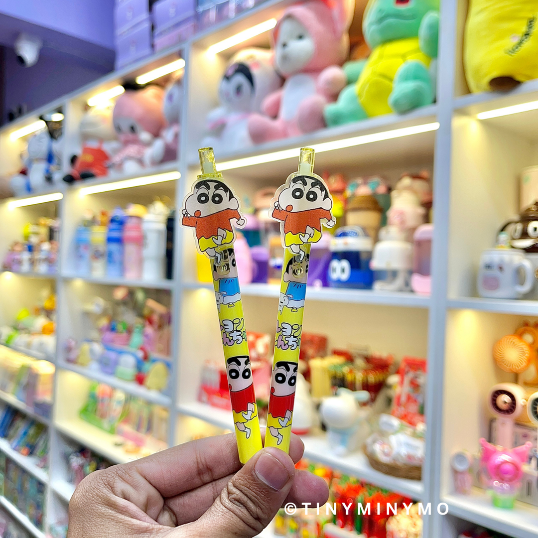 Shin-chan Gel Pen – Cute 0.5 mm Blue Ink Pen for School & Office