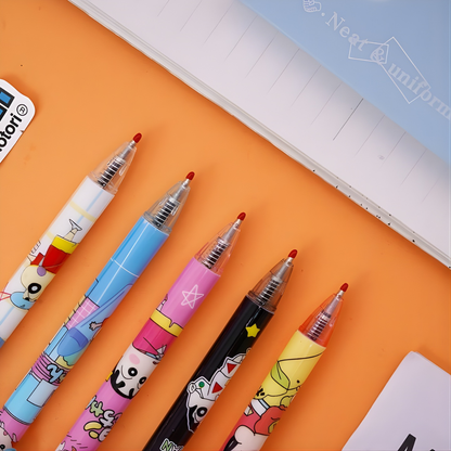 Five Colorful Shin-chan Design Pens Nib - Tinyminymo