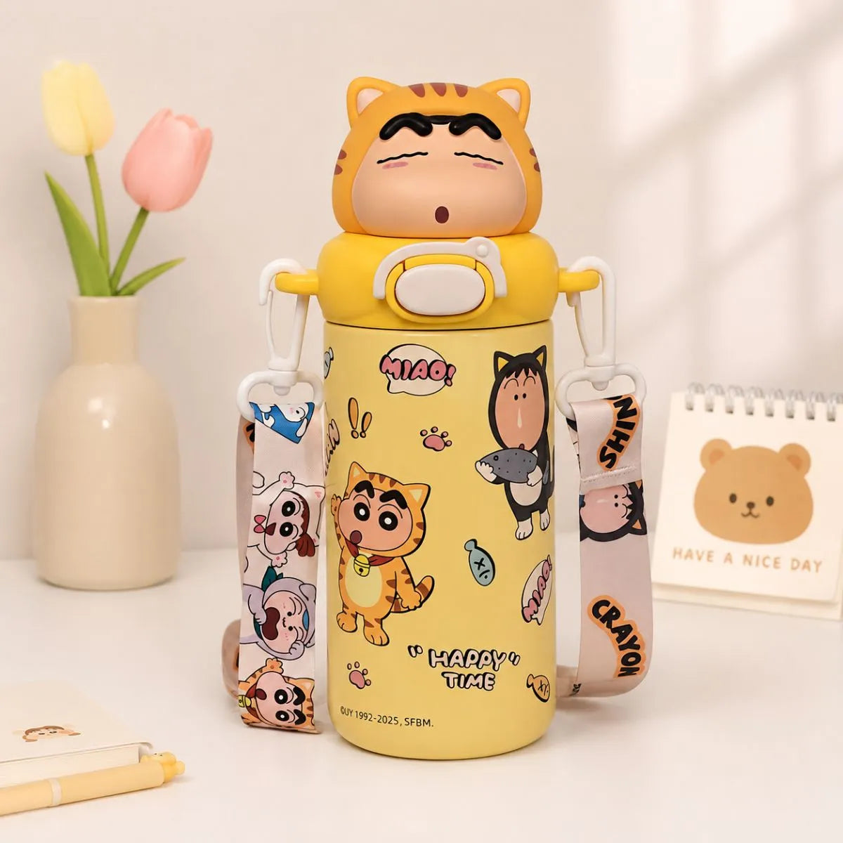 Yellow Color Shin-chan Water Bottle - Tinyminymo
