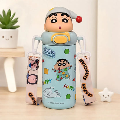Sea Green Color Shin-chan Water Bottle - Tinyminymo