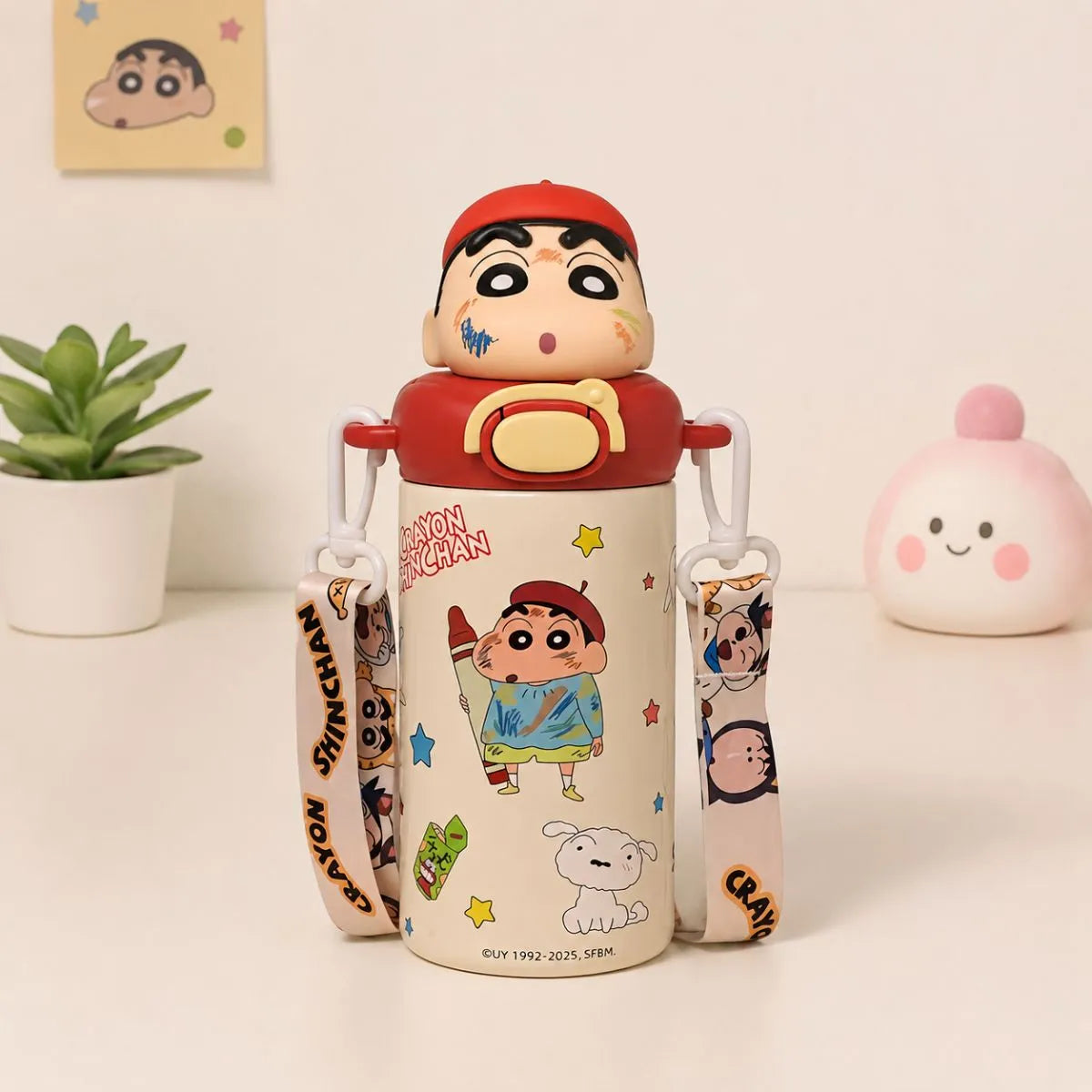 Red Color Shin-chan Water Bottle - Tinyminymo
