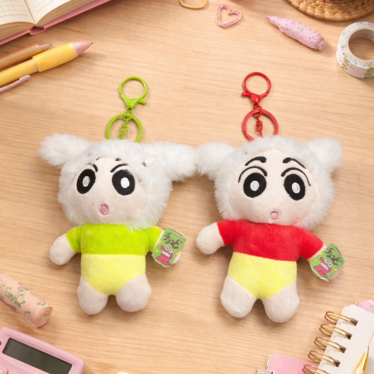 Green and Red Color Shiro Plush Keychains - Tinyminymo