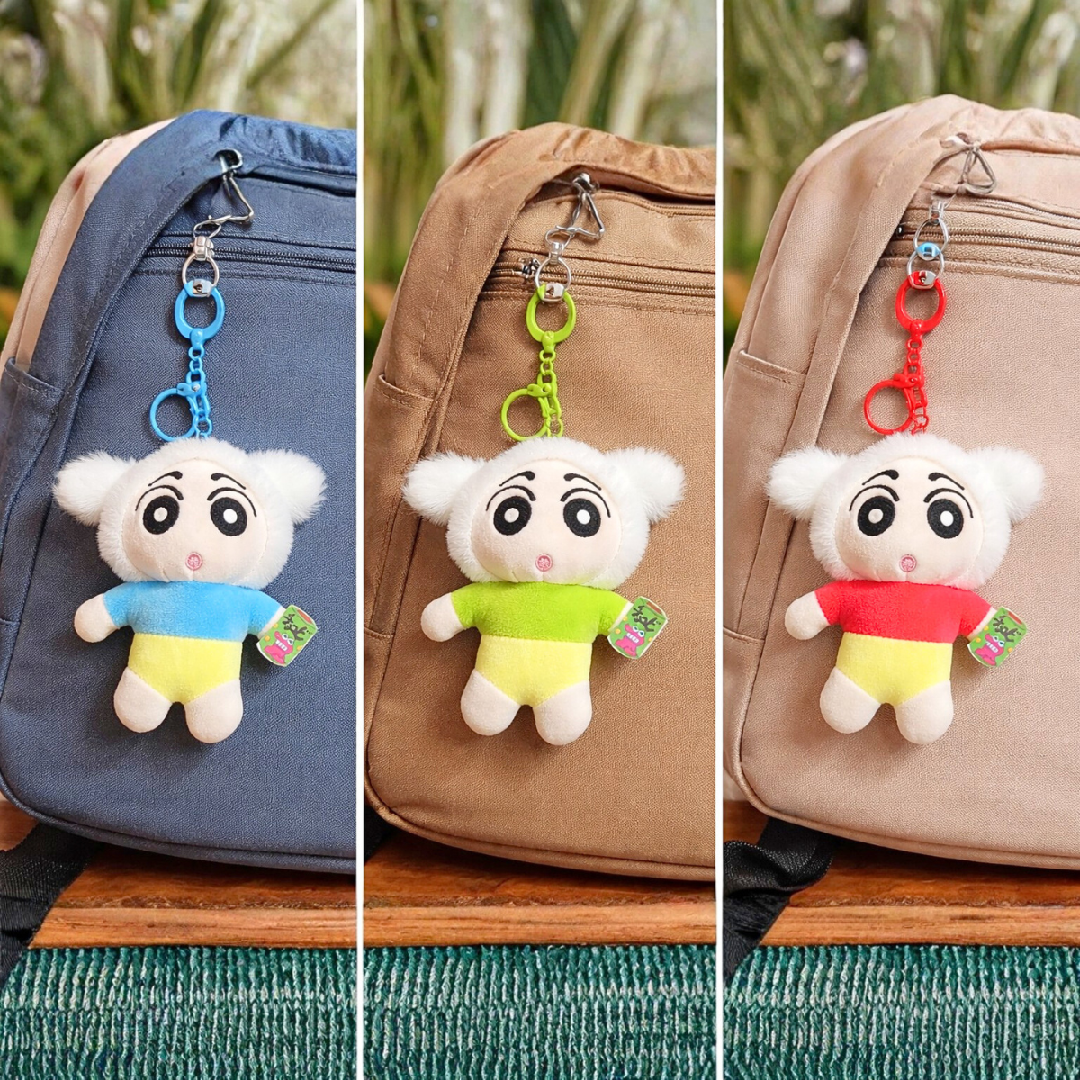 Three Shin-chan Plush Keychains - Tinyminymo