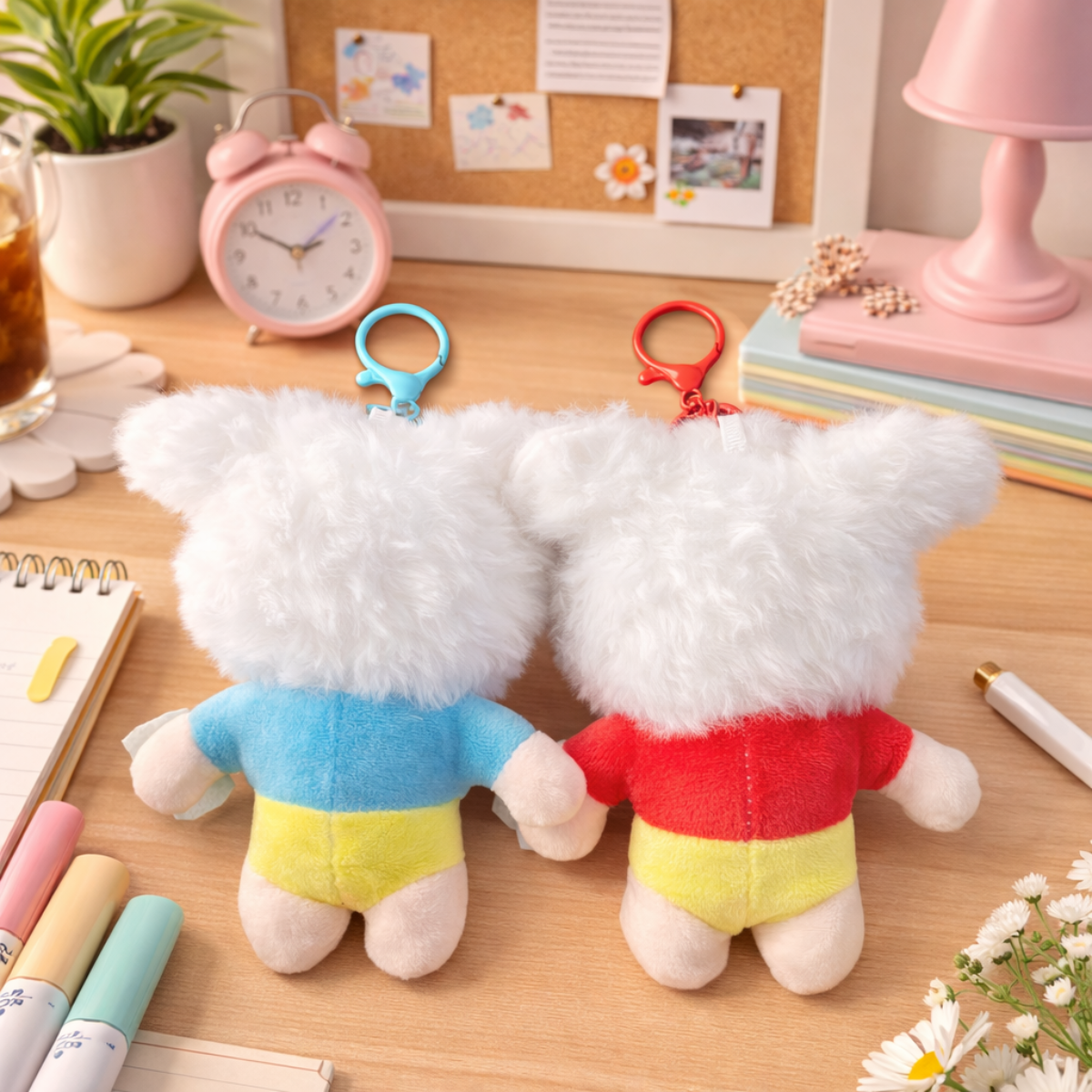 Blue and Red Color Back of Shin-chan Keychains - Tinyminymo