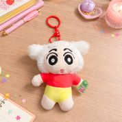 Red Shin-chan Fluffy Keychain - Tinyminymo
