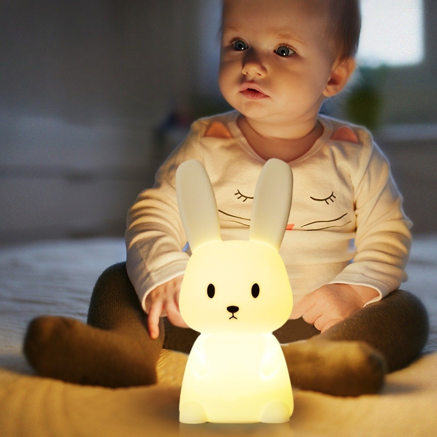 Sitting Bunny Silicone Night Light - Tinyminymo