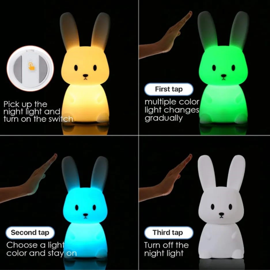 Sitting Bunny Silicone Night Light - Tinyminymo