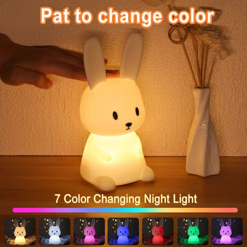 Sitting Bunny Silicone Night Light - Tinyminymo