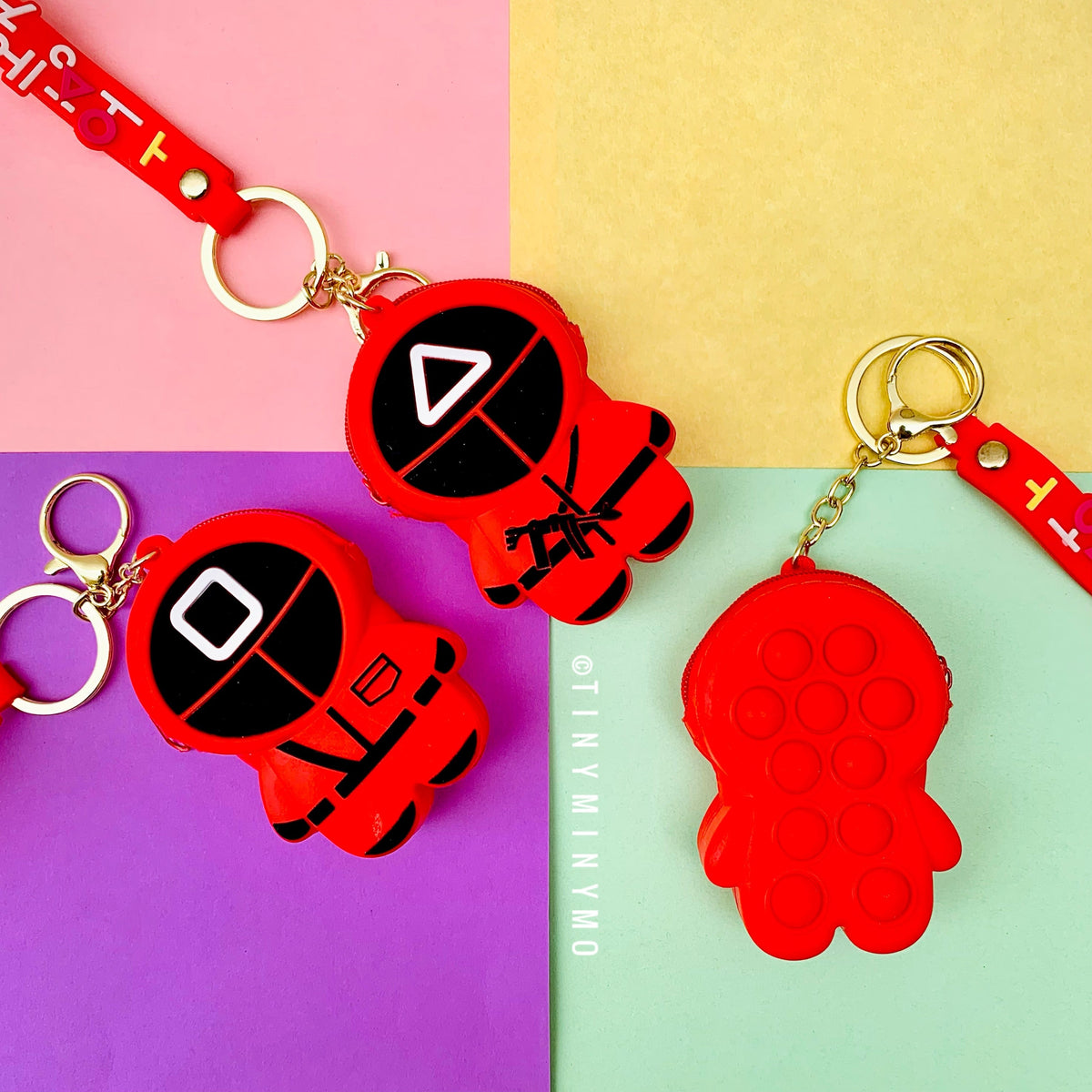 Squid Game Pop it Coin Pouch Keychain - Tinyminymo