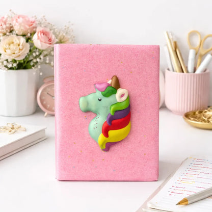 Pink Color Squishy Unicorn Notebook - Tinyminymo