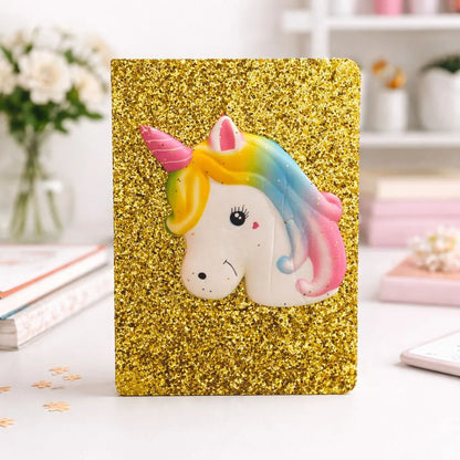 Golden Color Squishy Unicorn Notebook - Tinyminymo