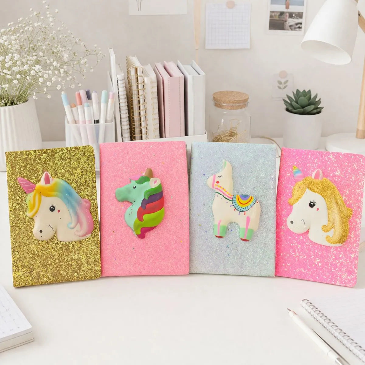 Four Designs of Squishy Unicorn Notebooks - Tinyminymo
