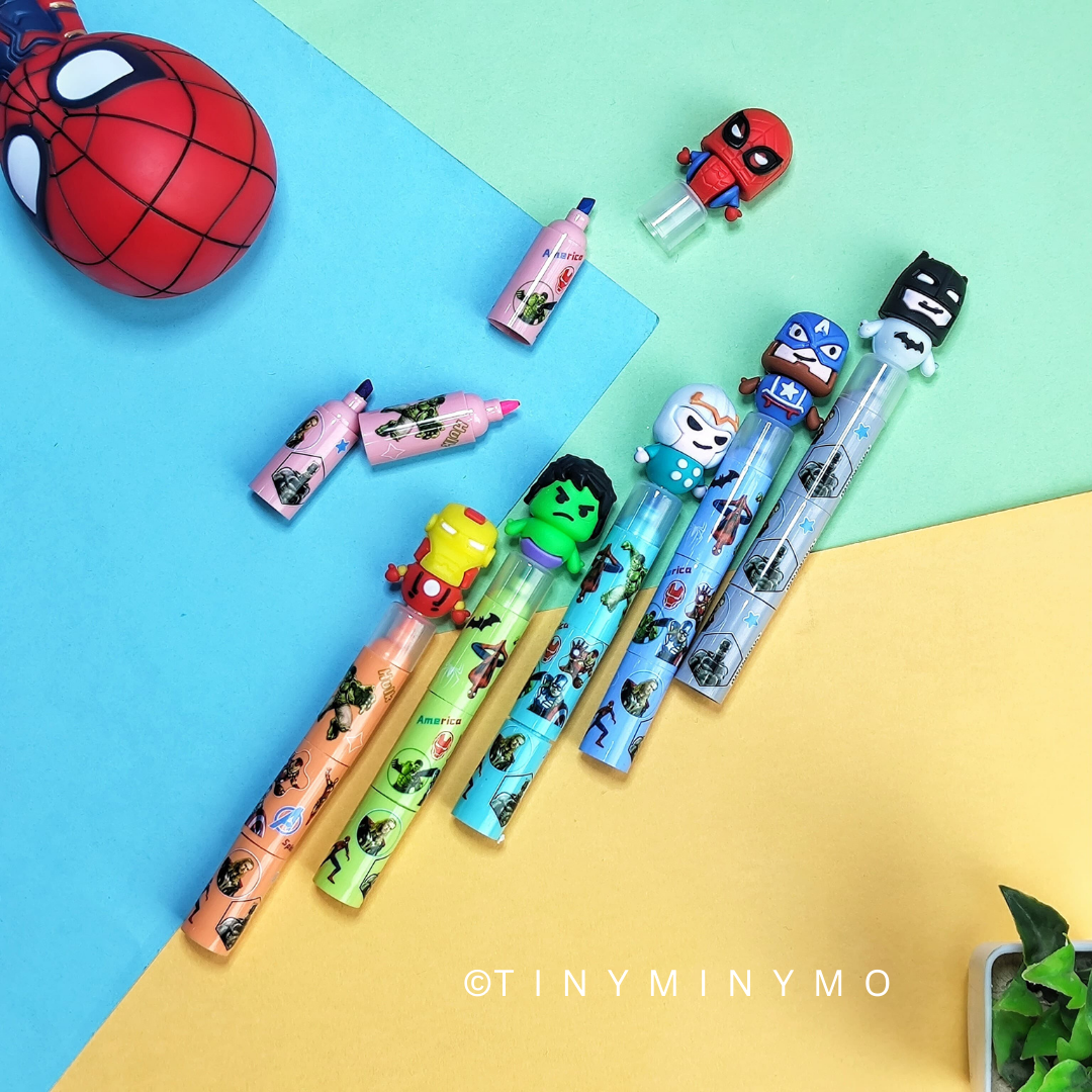 Stackable Superhero Highlighter - Set of 3 - Tinyminymo