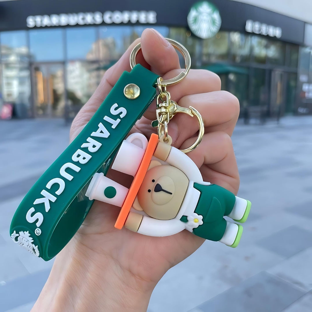 Starbucks Employee Bear 3D Keychain - Tinyminymo