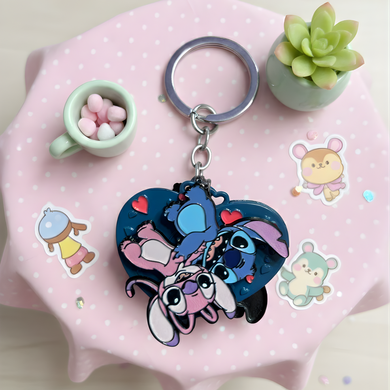 Metal Keychain with Stitch Design - Tinyminymo