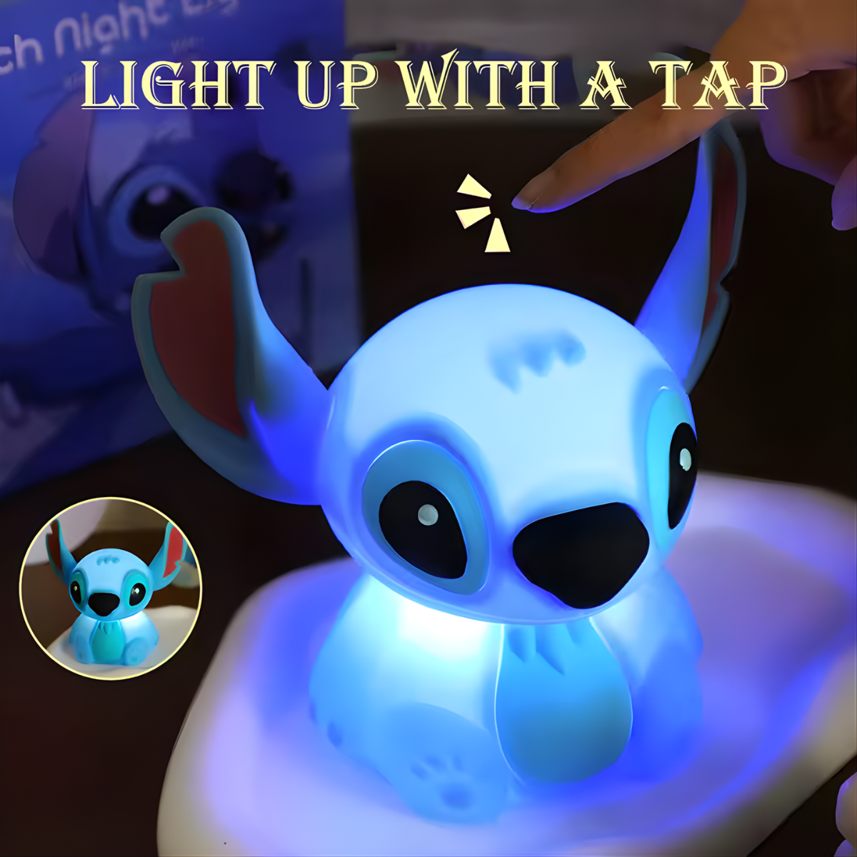 Stitch Lamp with Glowing Blue Light - Tinyminymo