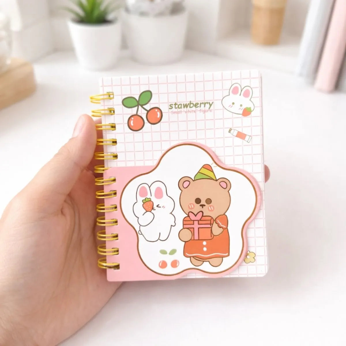 Mini Diary with Cute Bunny Design in in Yellow Color Spiral - Tinyminymo