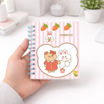 Strawberry Design Mini Notebook with Blue Spiral - Tinyminymo