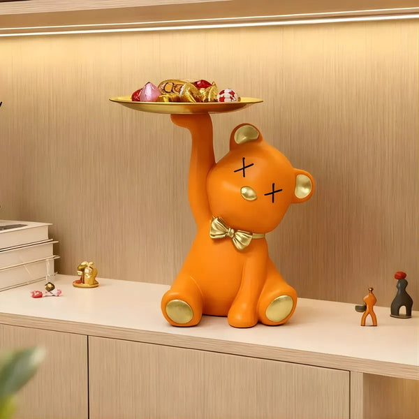 Teddy Showpiece with Tray
