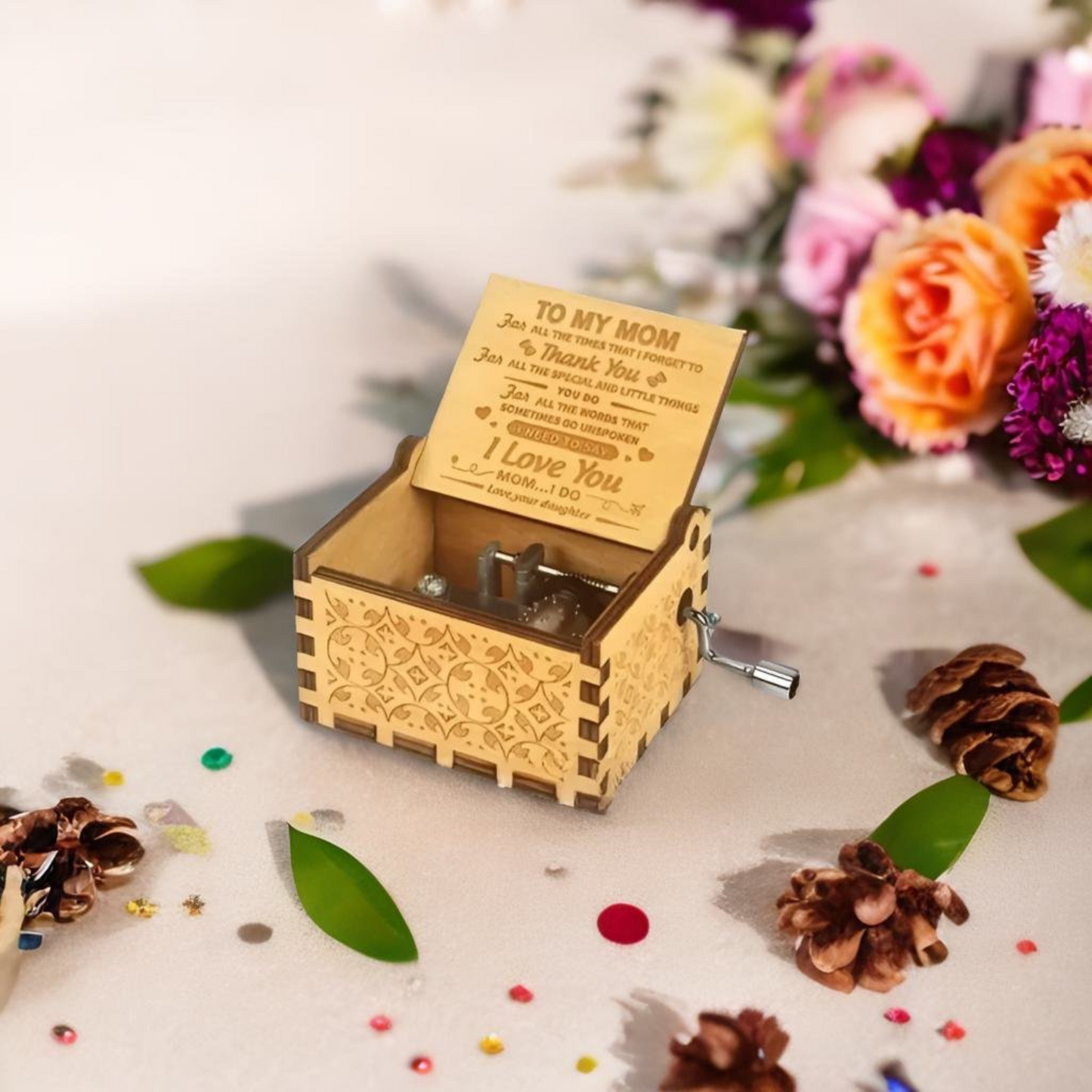 To My Mom Wooden Music Box - Tinyminymo