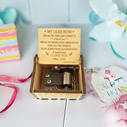 To My Mom Wooden Music Box - Tinyminymo
